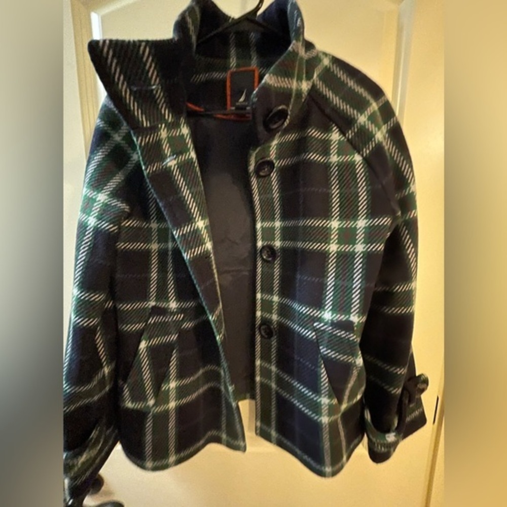 Women’s‎ Nautica wool jacket size Small Blue and green plaid